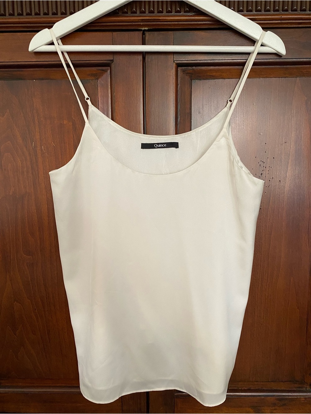 Quince Washable Stretch Silk Ivory Adjustable-Strap Camisole Size Medium